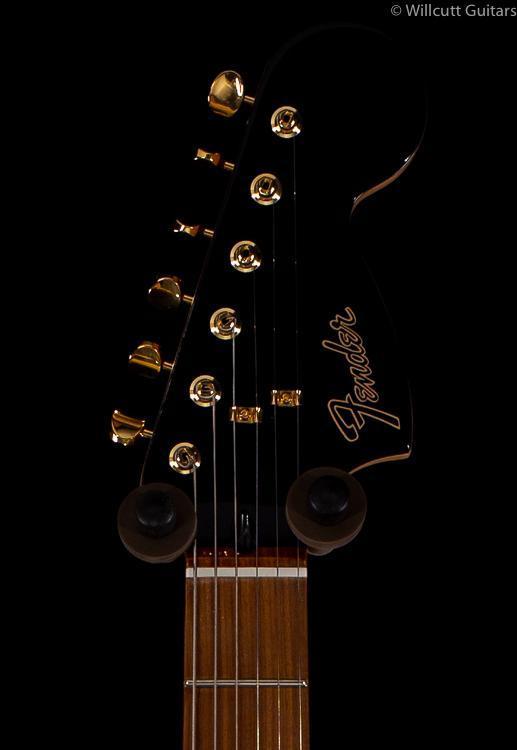 Fender Limited Edition Mahogany Blacktop Stratocaster HHH Olympic White Gold Hardware