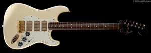 Fender Limited Edition Mahogany Blacktop Stratocaster HHH Olympic White Gold Hardware