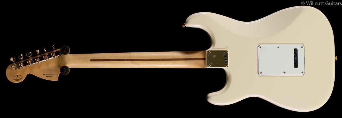 Fender Limited Edition Mahogany Blacktop Stratocaster HHH Olympic White Gold Hardware