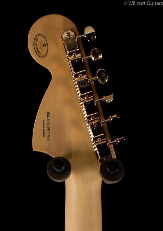 Fender Limited Edition Mahogany Blacktop Stratocaster HHH Olympic White Gold Hardware