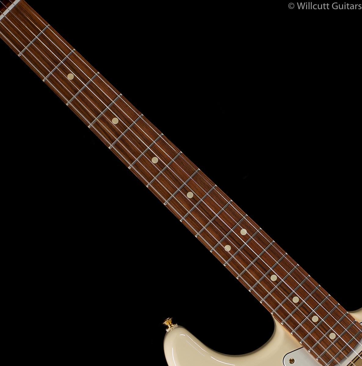 Fender Limited Edition Mahogany Blacktop Stratocaster HHH Olympic White Gold Hardware