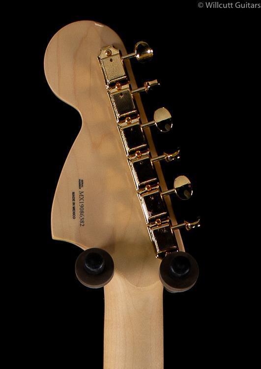 Fender Limited Edition Mahogany Blacktop Stratocaster HHH Olympic White Gold Hardware