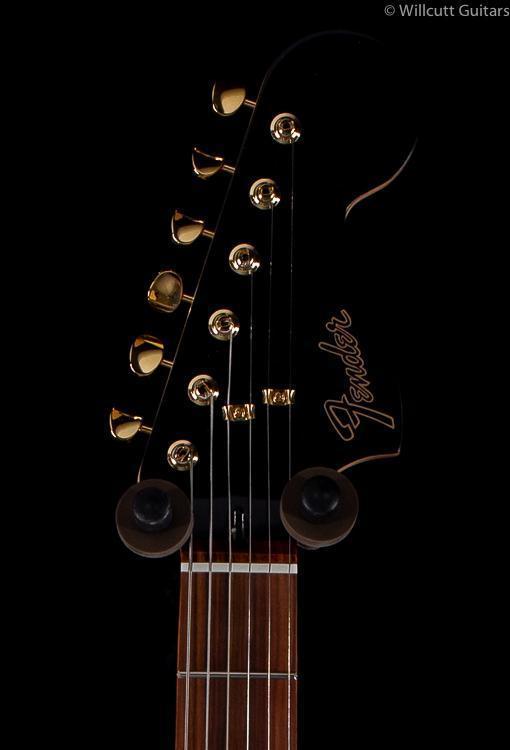 Fender Limited Edition Mahogany Blacktop Stratocaster HHH Olympic White Gold Hardware