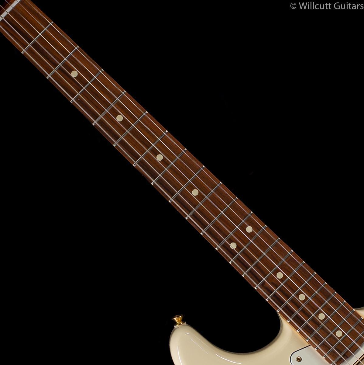 Fender Limited Edition Mahogany Blacktop Stratocaster HHH Olympic White Gold Hardware