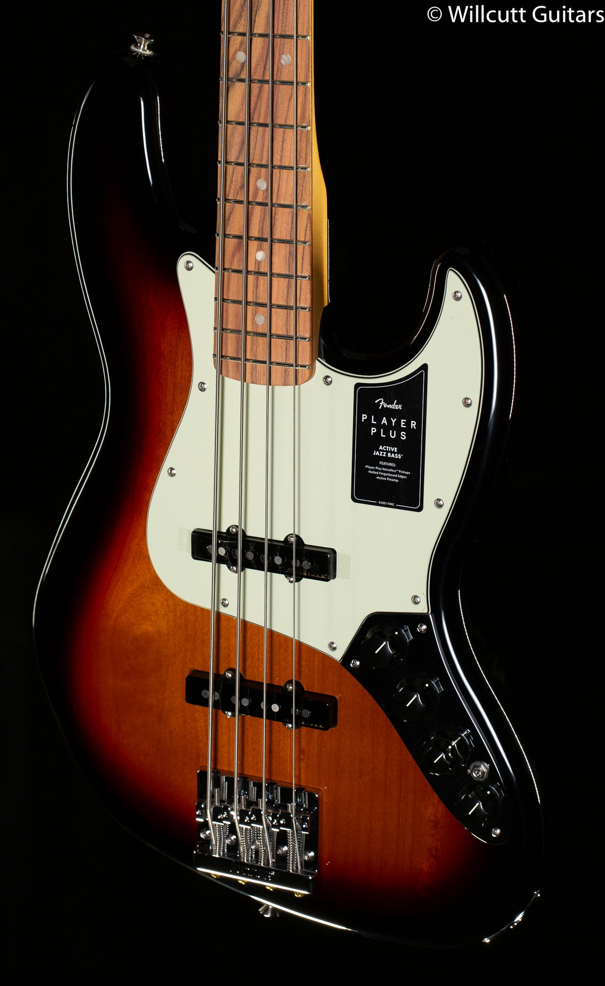 Fender Player Plus Jazz Bass 3-Color Sunburst Pau Ferro Fingerboard Bass Guitar (585)