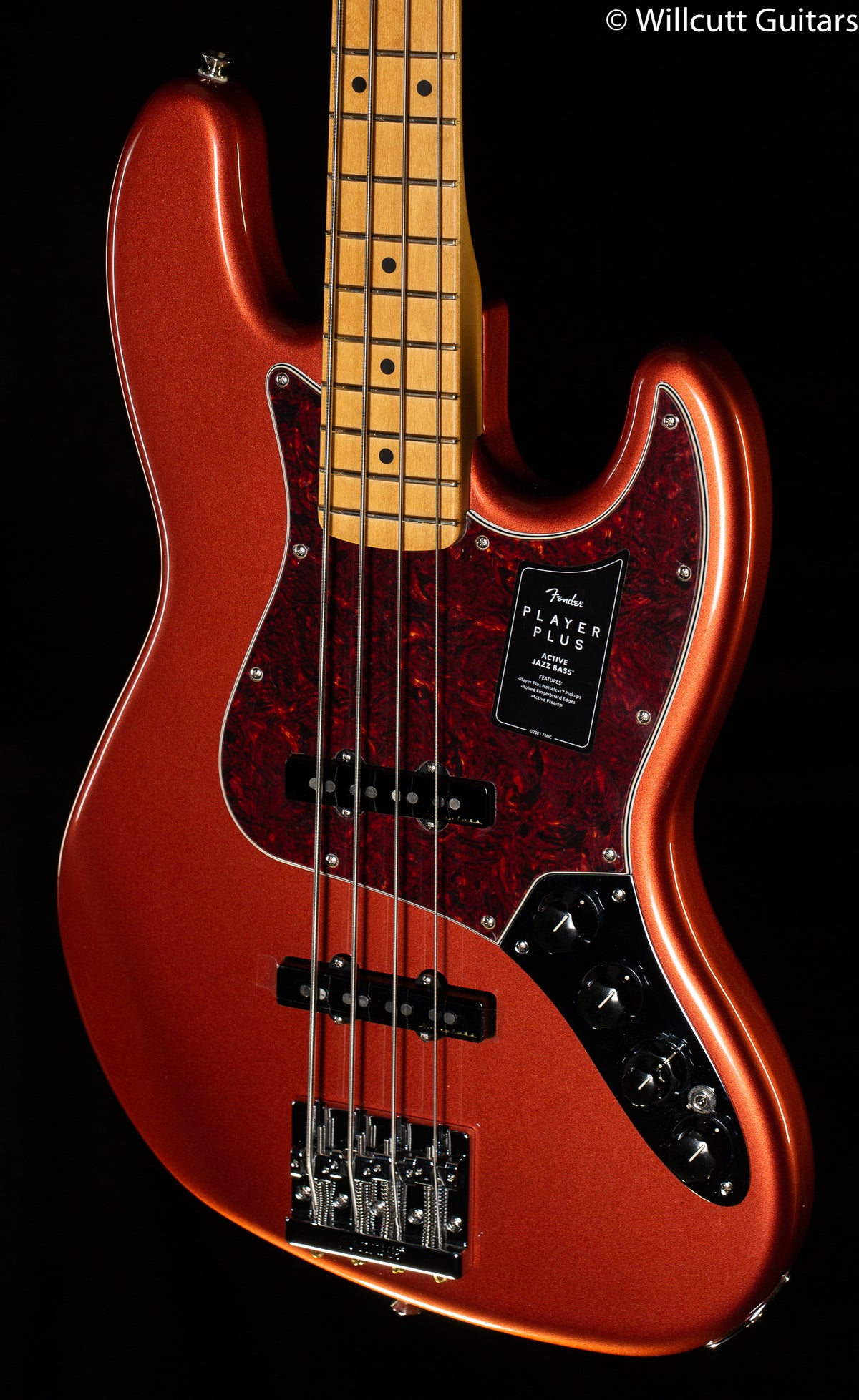 Fender Player Plus Jazz Bass Aged Candy Apple Red Maple Fingerboard Bass Guitar (712)