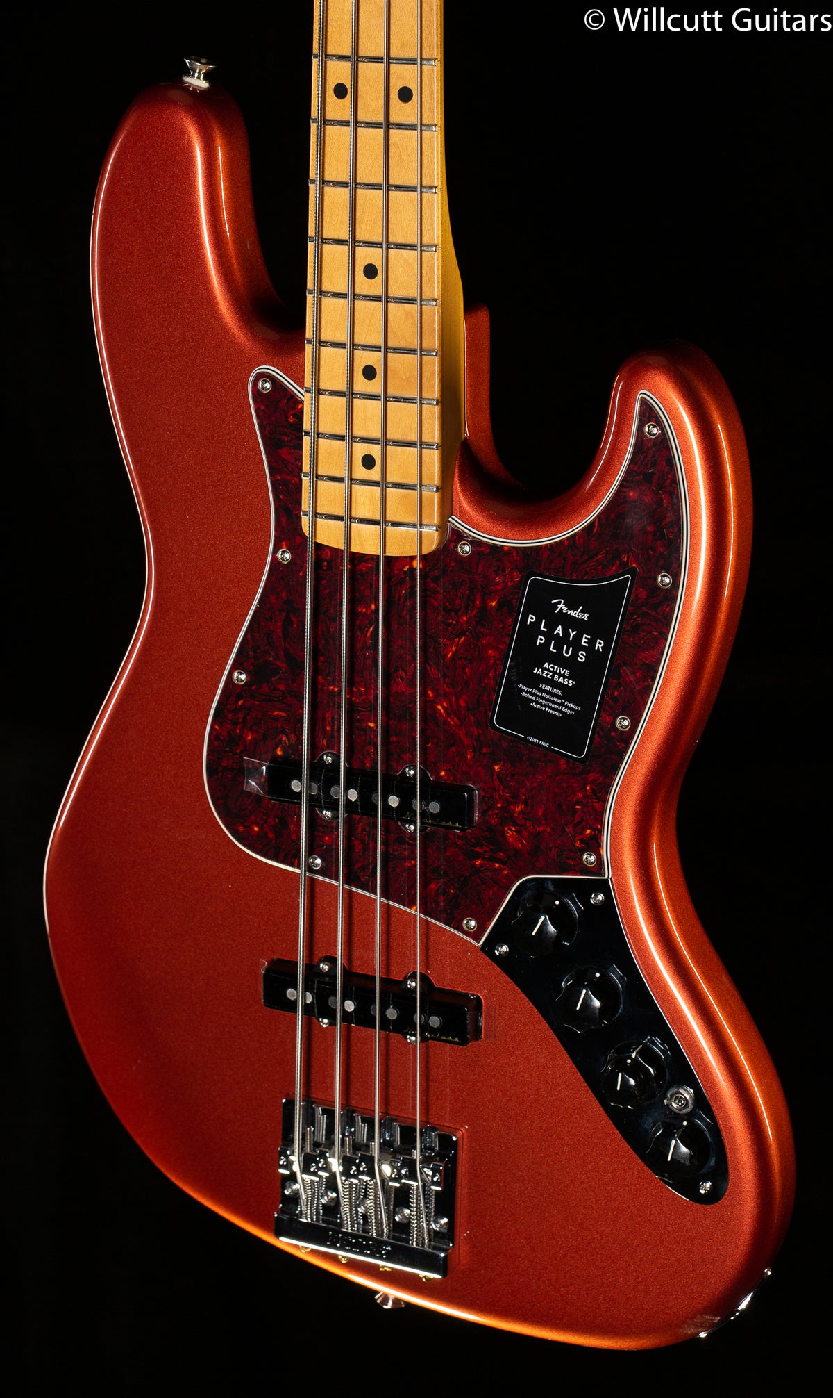 Fender Player Plus Jazz Bass Aged Candy Apple Red Maple Fingerboard Bass Guitar (715)