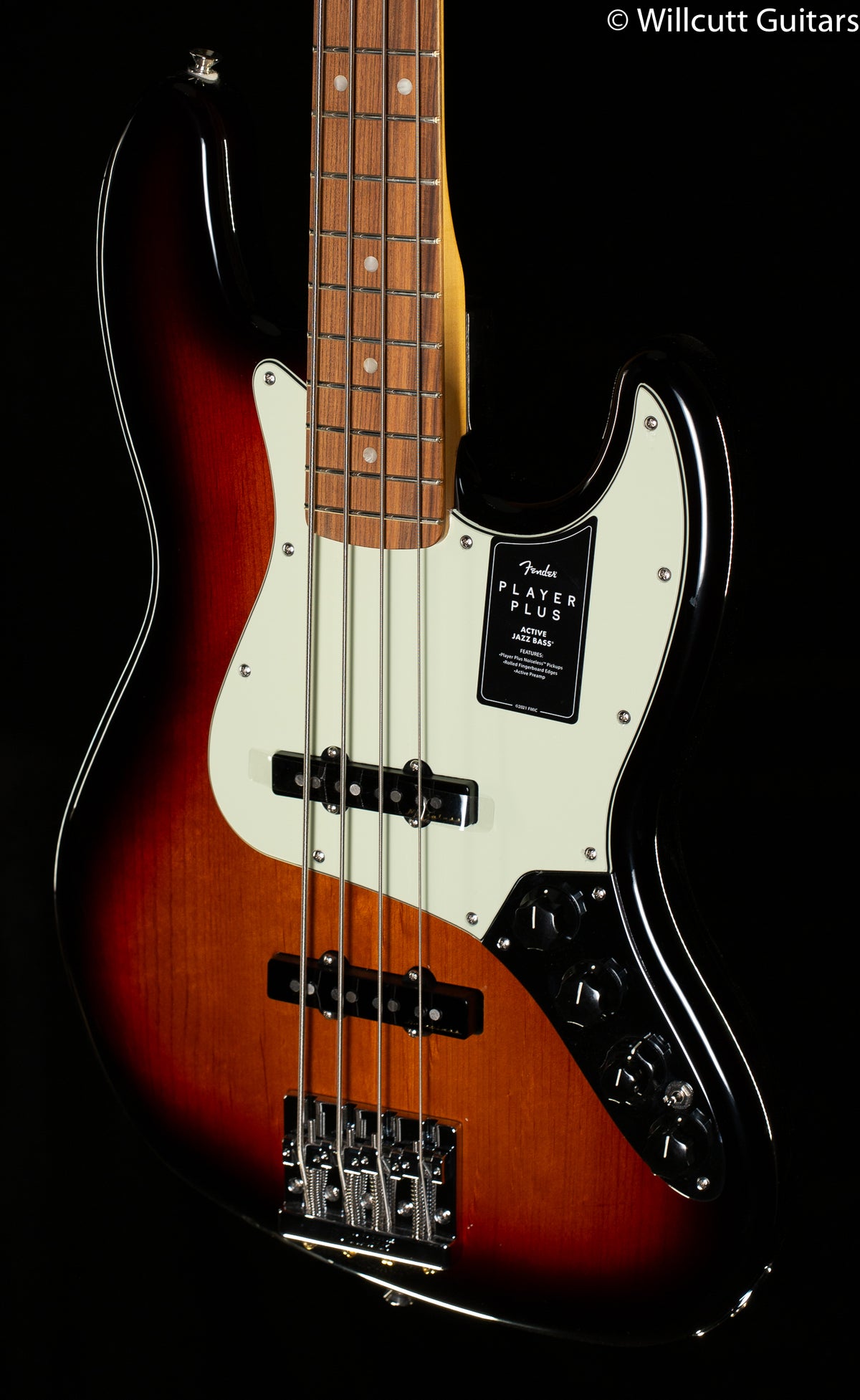 Fender Player Plus Jazz Bass 3-Color Sunburst Pau Ferro Fingerboard Bass Guitar (683)