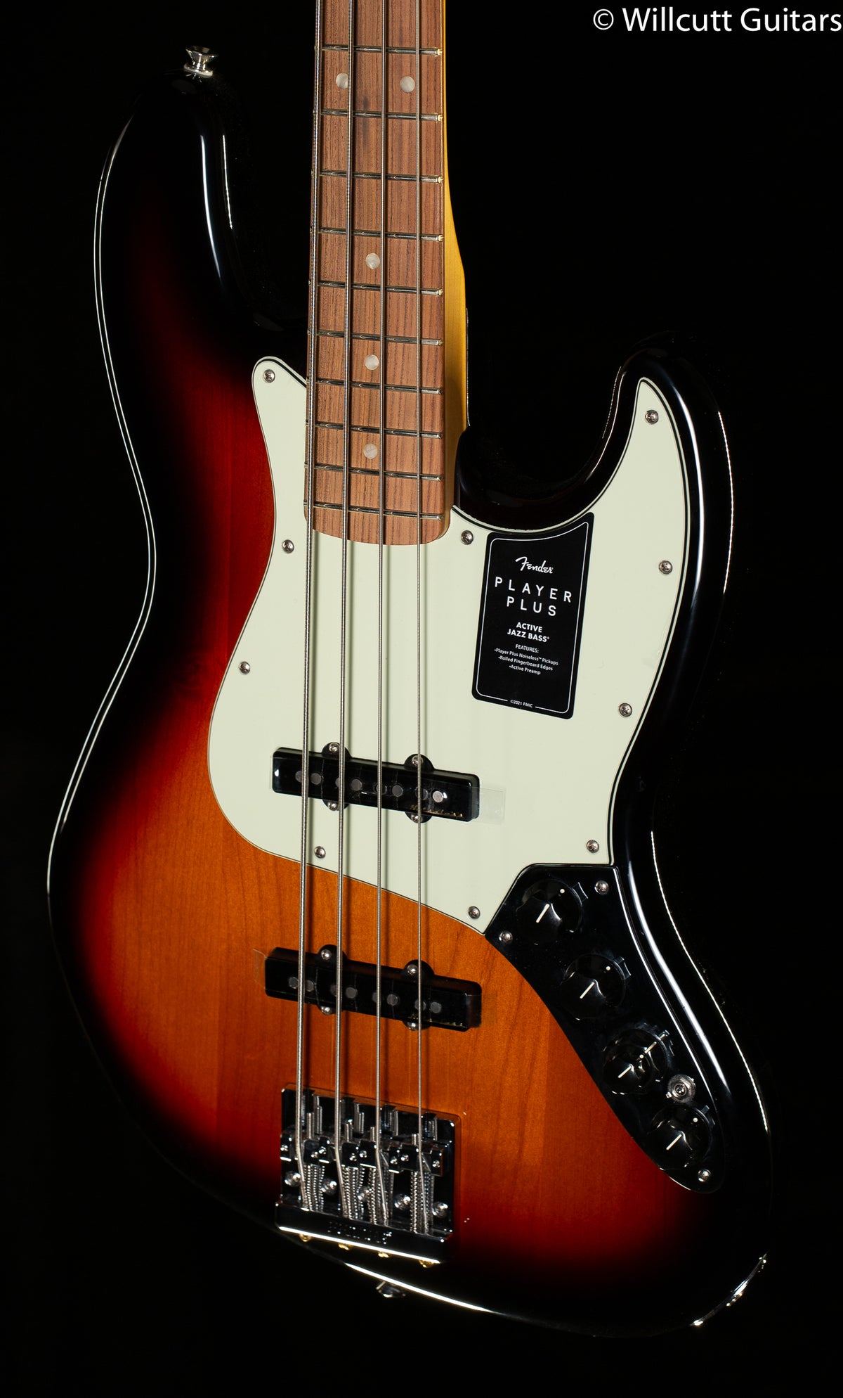 Fender Player Plus Jazz Bass 3-Color Sunburst Pau Ferro Fingerboard Bass Guitar (174)
