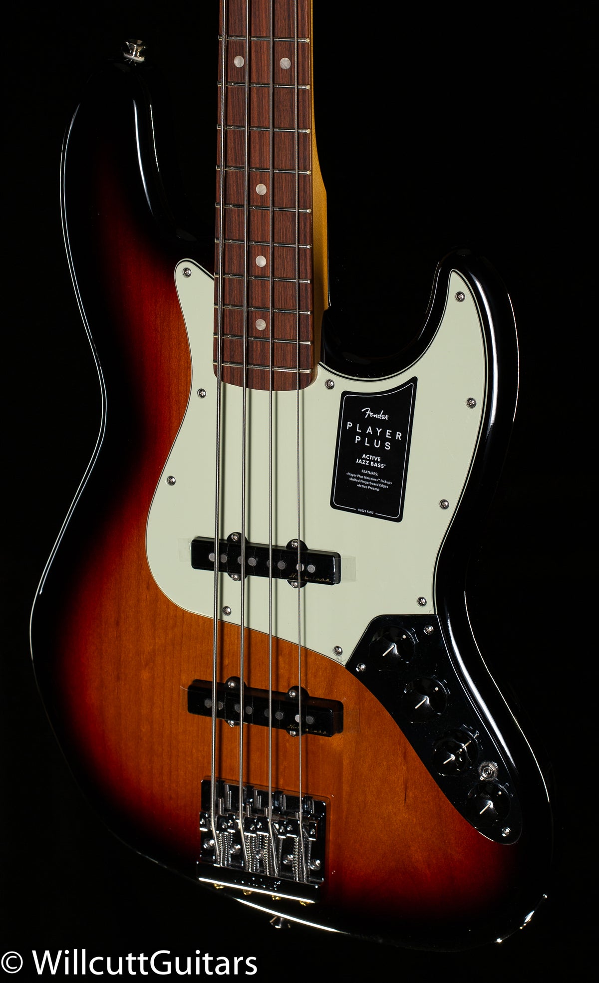 Fender Player Plus Jazz Bass 3-Color Sunburst Pau Ferro Fingerboard Bass Guitar (918)