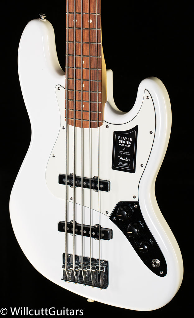 Fender Player Jazz Bass V Polar White Pau Ferro Bass Guitar 