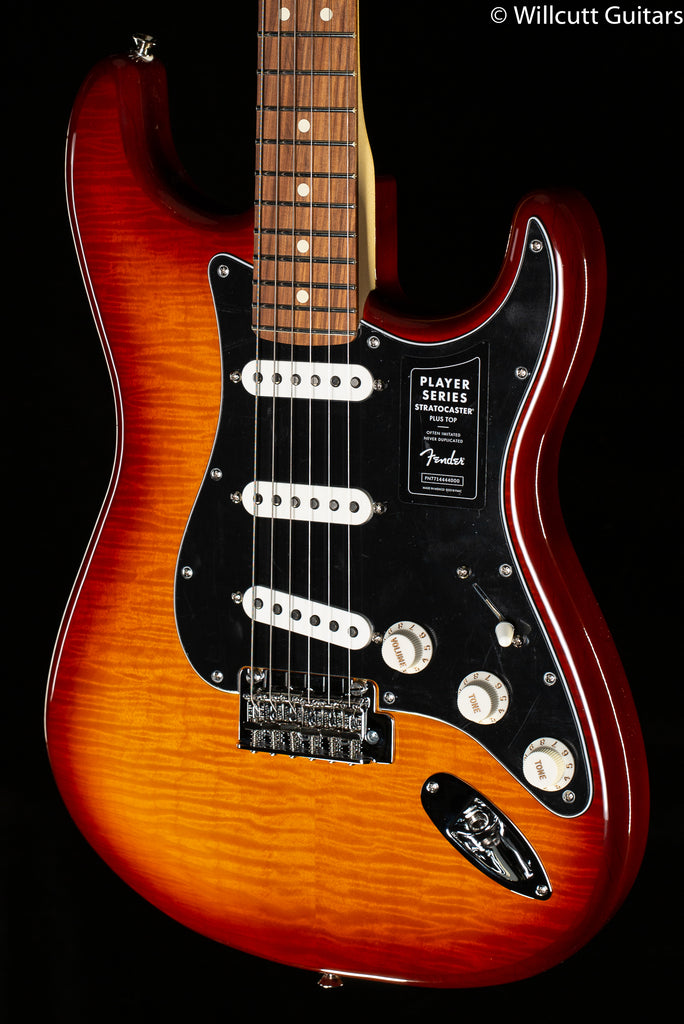 fender standard stratocaster plus top tobacco sunburst Fender Player Stratocaster Plus Top Pau Ferro Fingerboard Tobacco Sunb