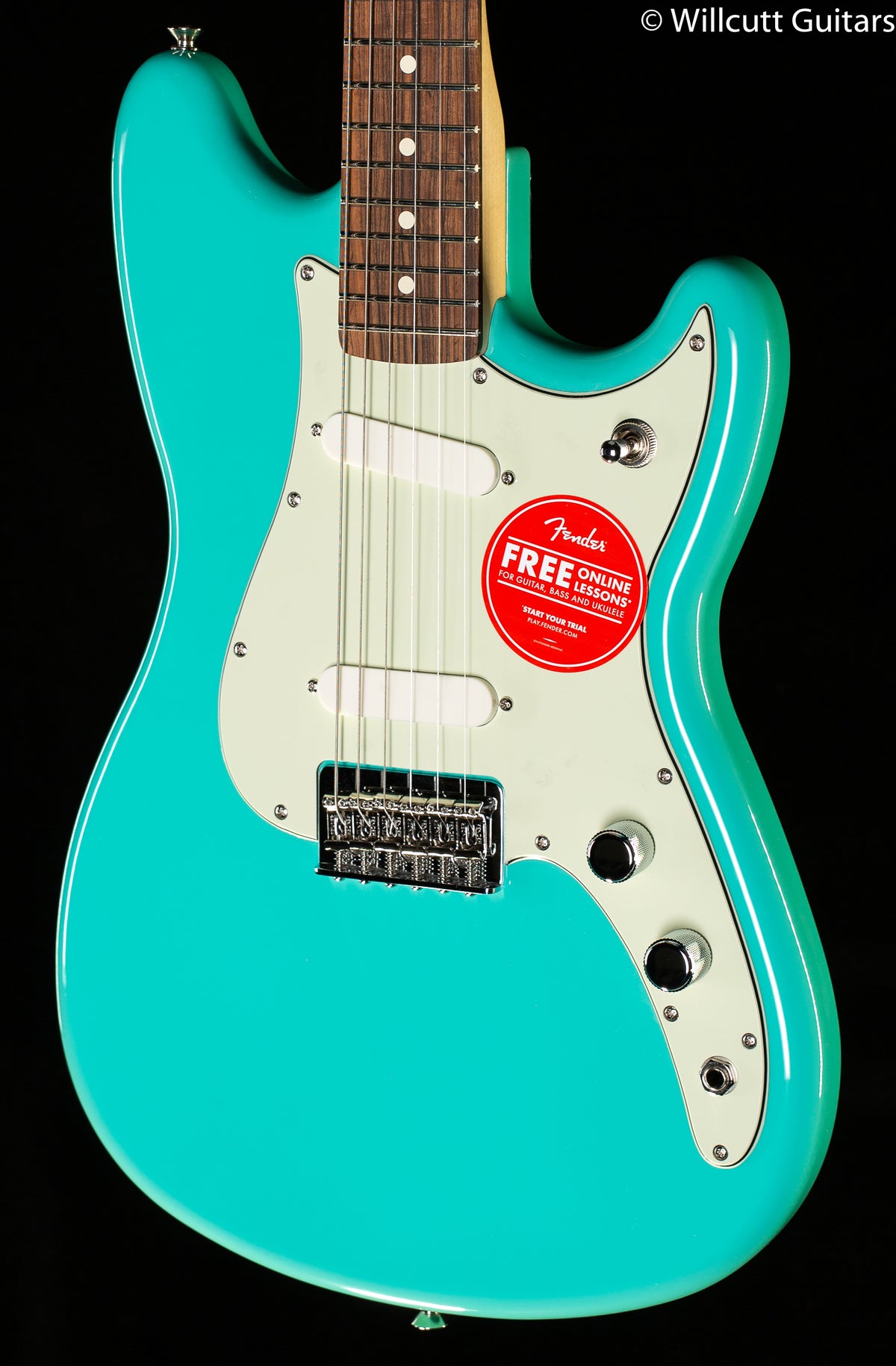 ギター Fender Player Duo Sonic Sea Foam Green Fender Player Duo-Sonic Electric Guitar, Pau Ferro FB