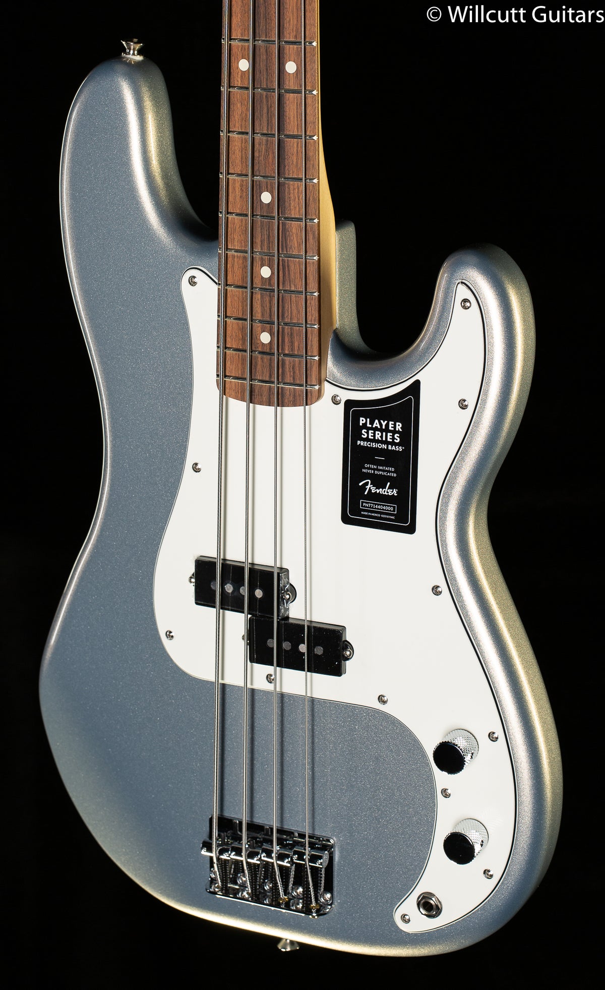 Fender Player Precision Bass Silver Pau Ferro Bass Guitar
