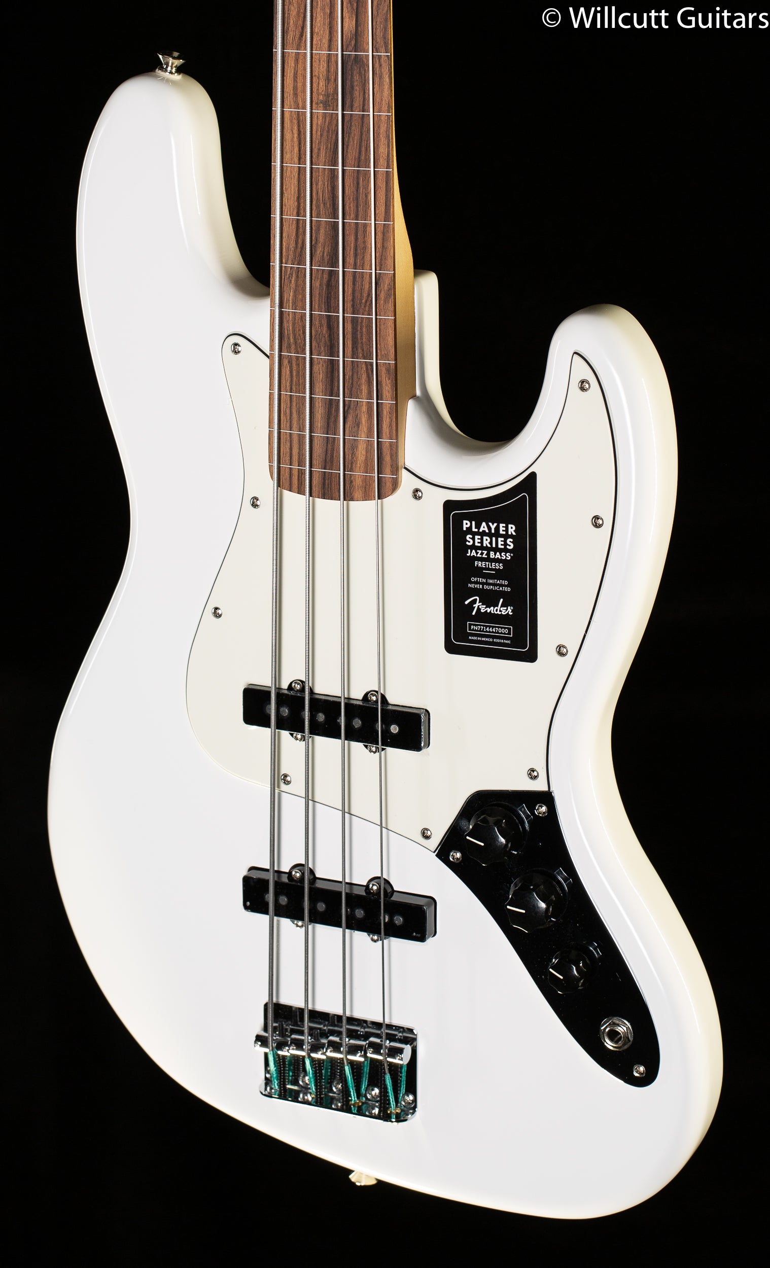 Fender Player Jazz Bass Fretless Pau Ferro Polar White Bass Guitar 