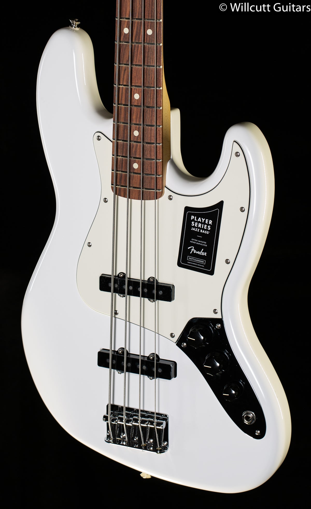 Fender Player Jazz Bass Polar White Pau Ferro Fingerboard Bass Guitar (525)