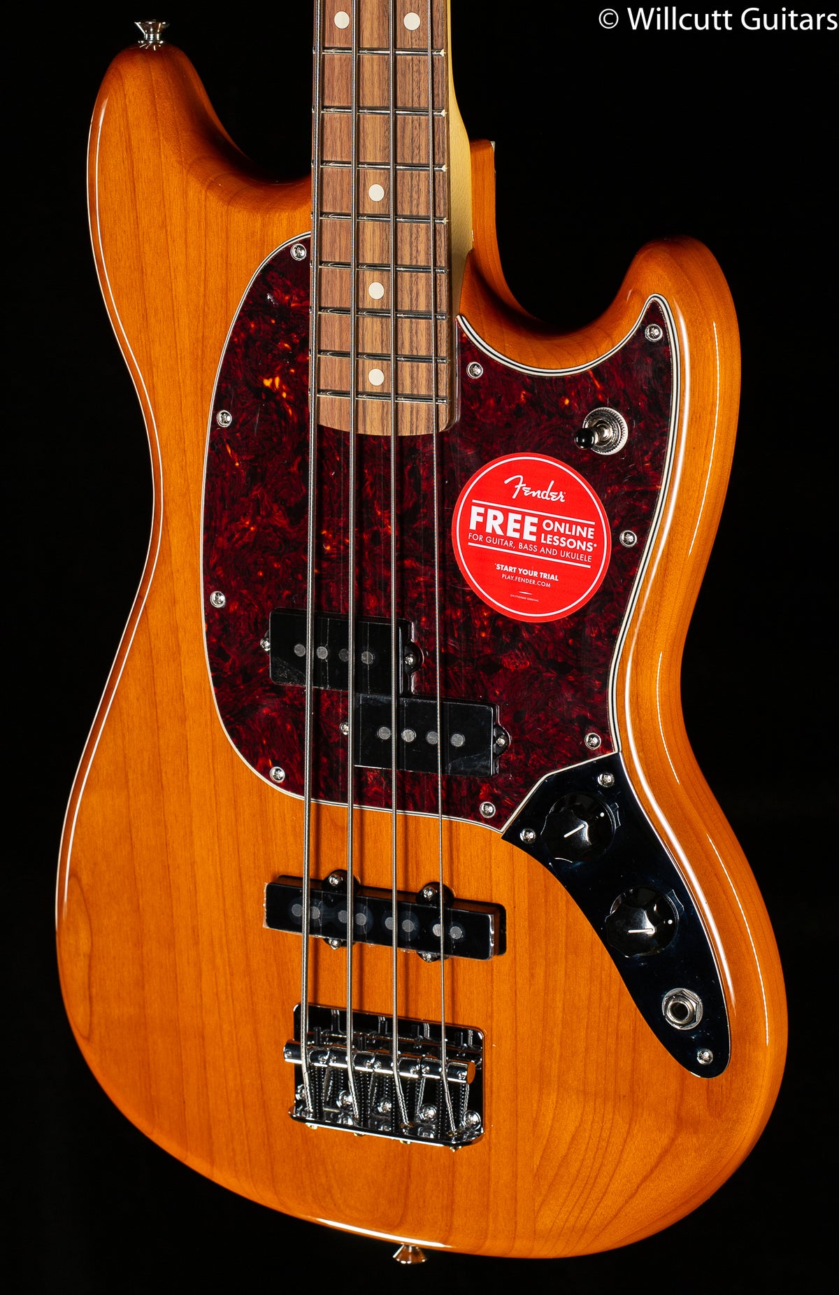 Fender Player Mustang Bass PJ Aged Natural Bass Guitar - Willcutt