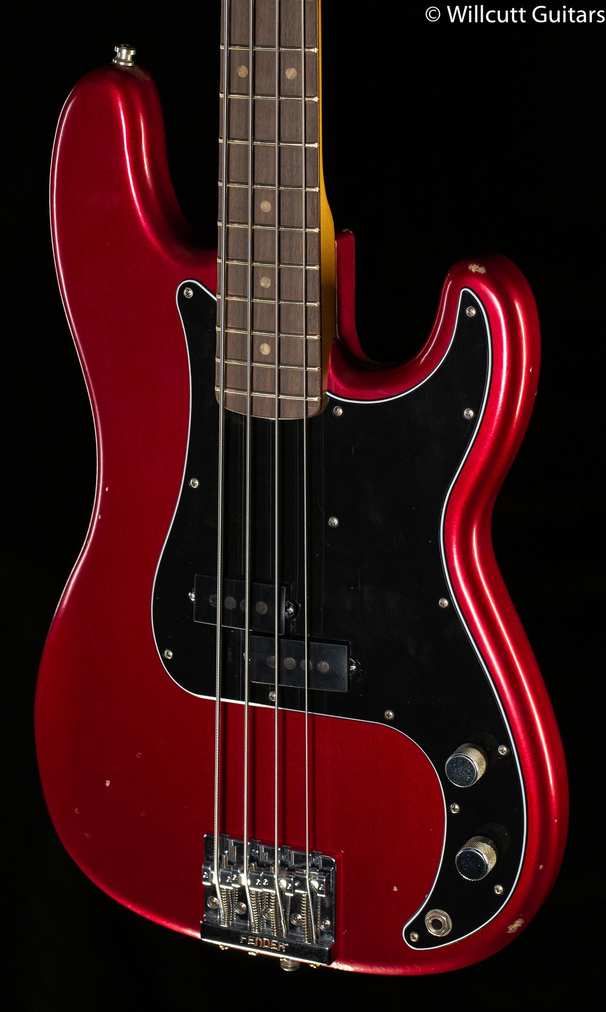 Fender Nate Mendel P Bass Candy Apple Red Bass Guitar - Willcutt