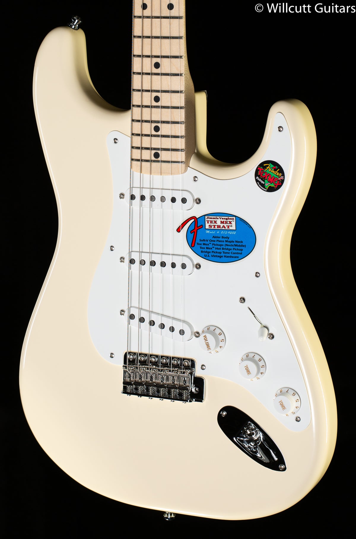 Fender  Jimmie Vaughan Tex-Mex Strat Maple Fingerboard Olympic White (010)