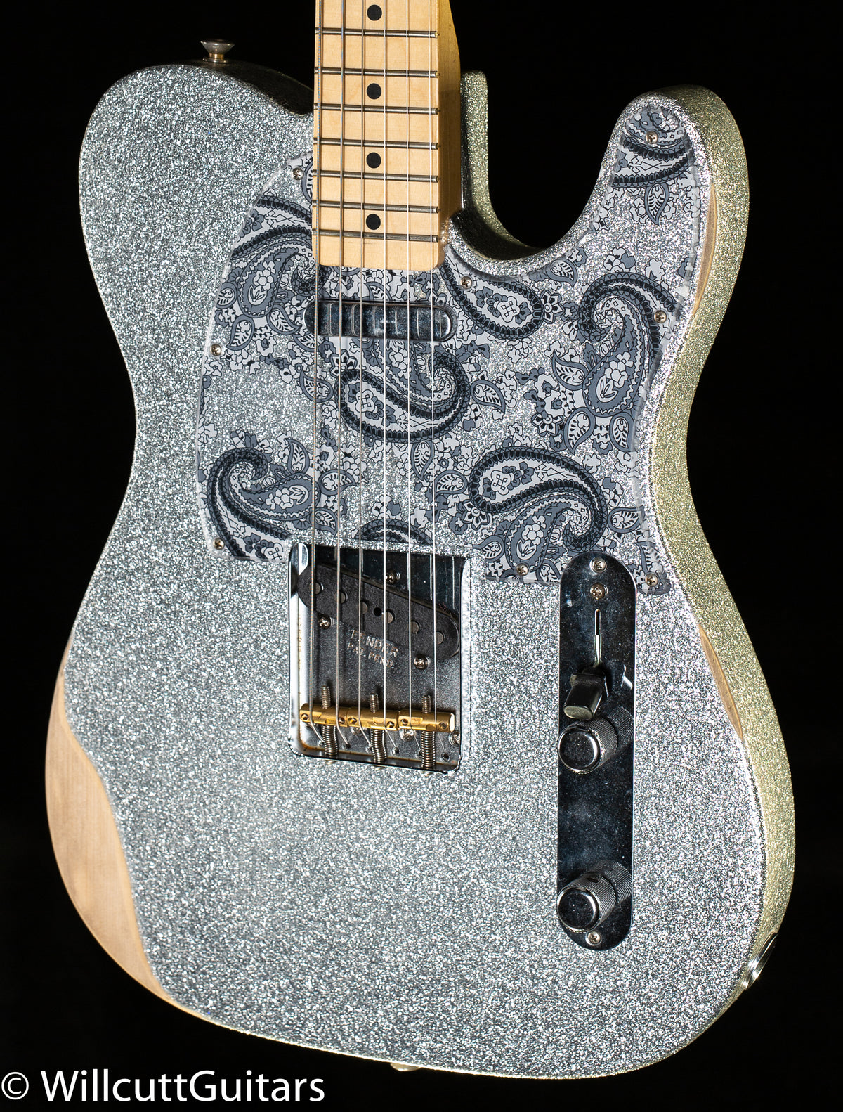 Fender Brad Paisley Road Worn Telecaster, Maple Fingerboard, Silver Sparkle (194)