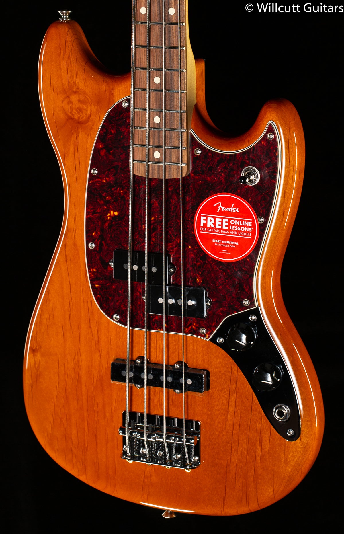 Fender Player Mustang Bass PJ Pau Ferro Aged Natural (671) Bass Guitar