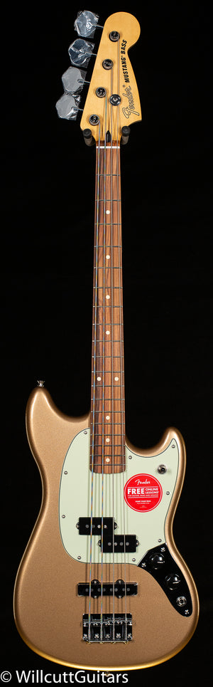 Fender Player Mustang Bass PJ Pau Ferro Fingerboard Firemist Gold (375) Bass Guitar