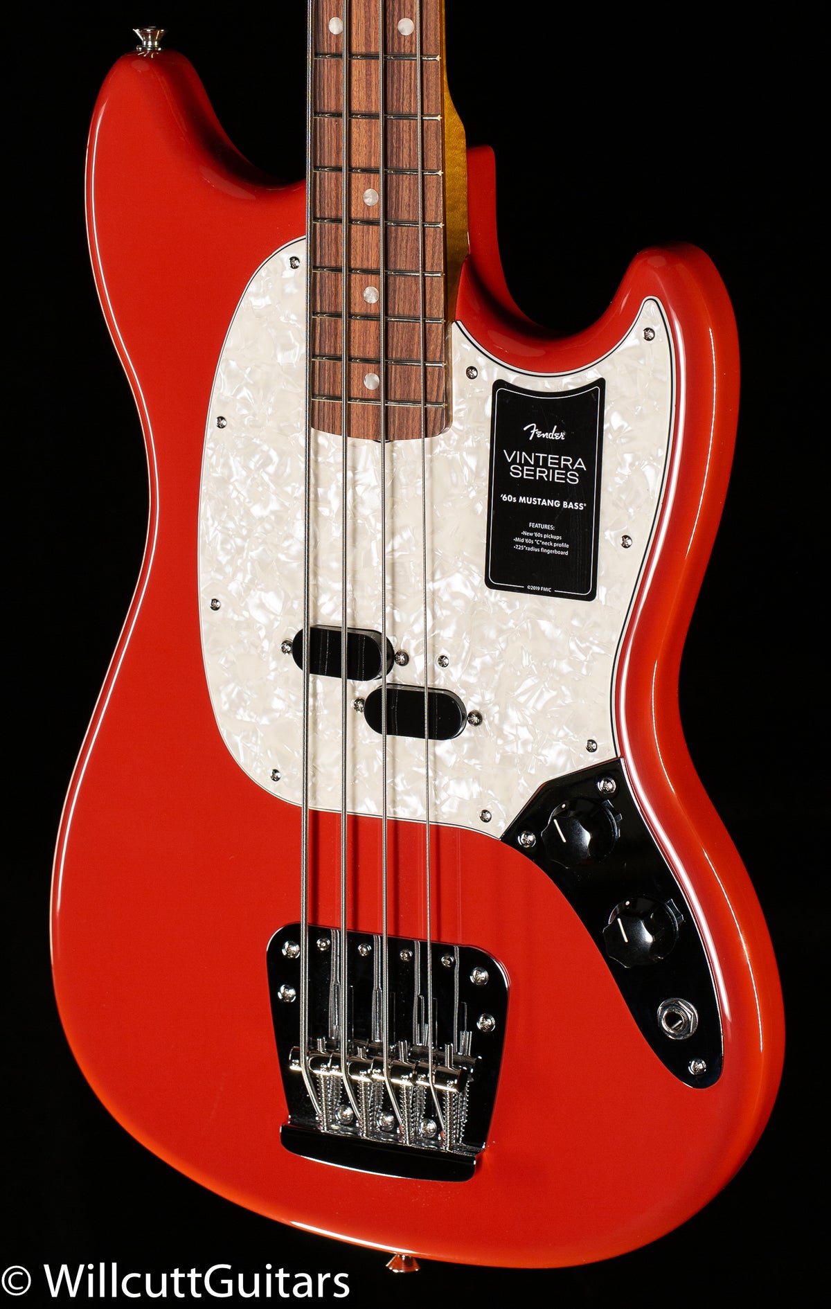 Fender Vintera '60s Mustang Bass Pau Ferro Fingerboard Fiesta Red (357) Bass Guitar