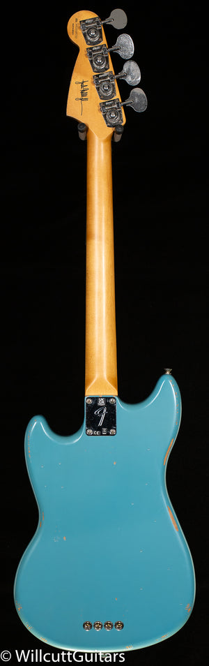 Fender JMJ Road Worn Mustang Bass Faded Daphne Blue (723) Bass Guitar
