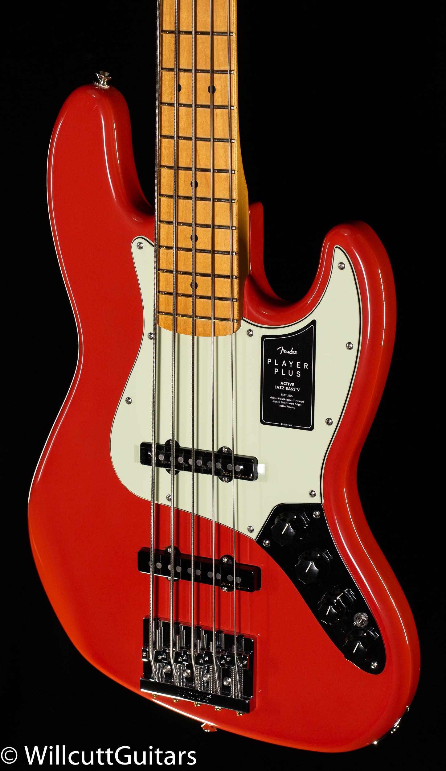 of course parts wallpaper Fender Player Plus Jazz Bass V Maple Fingerboard Fiesta Red (490) -  Willcutt Guitars
