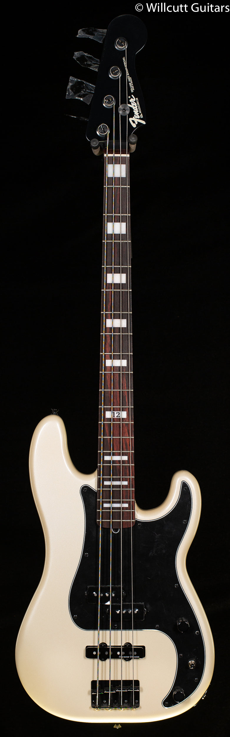 Fender Duff McKagan Deluxe Precision Bass, Rosewood Fingerboard, White Pearl (138) Bass Guitar