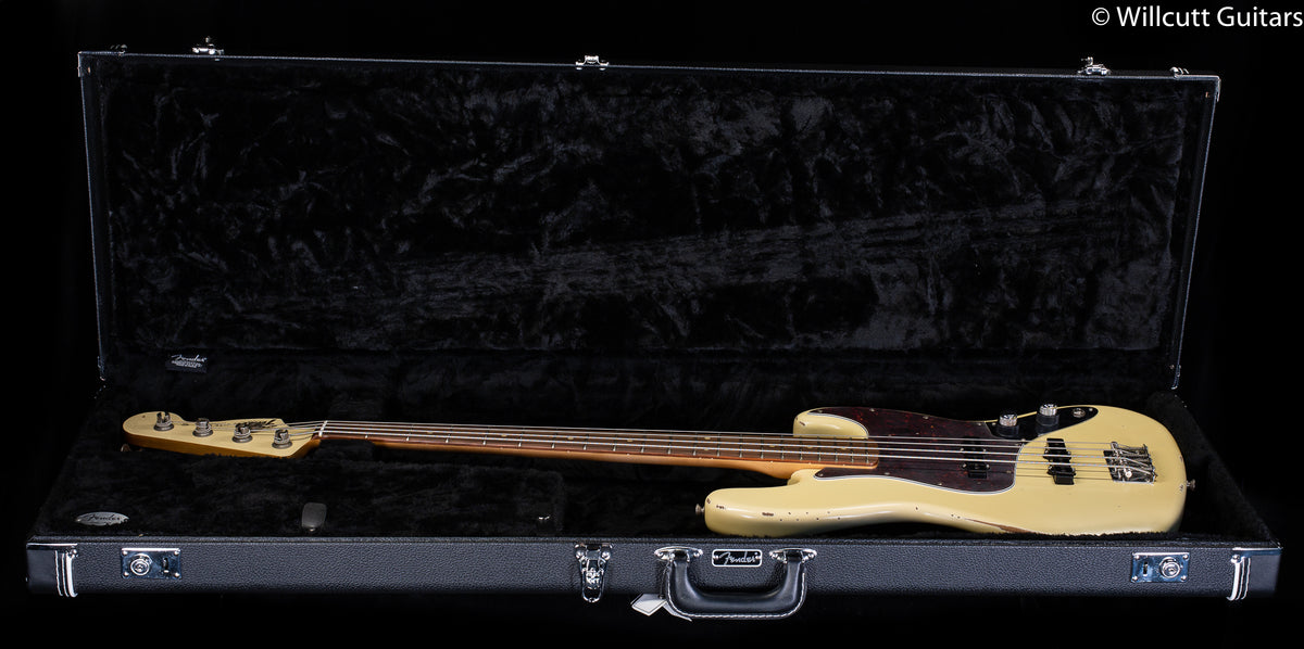 Fender 60th Anniversary Road Worn Jazz Bass Olympic White Pau Ferro Fingerboard Bass Guitar