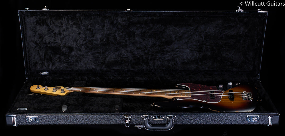 Fender 60th Anniversary Road Worn Jazz Bass 3-Color Sunburst Pau Ferro Bass Guitar
