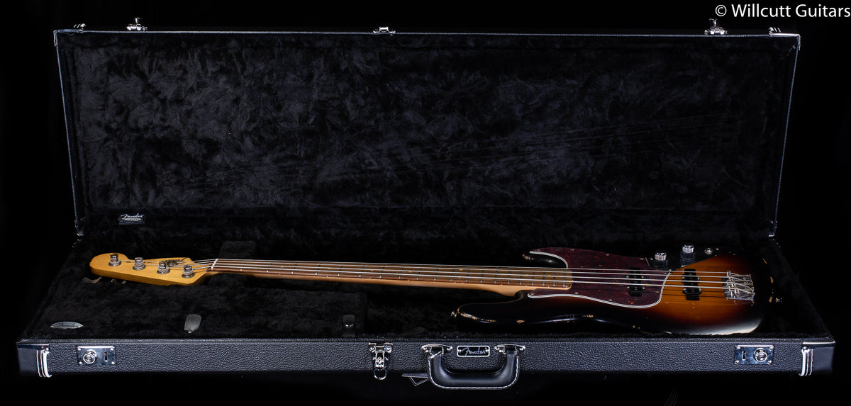 Fender 60th Anniversary Road Worn Jazz Bass 3-Color Sunburst Pau Ferro Bass Guitar