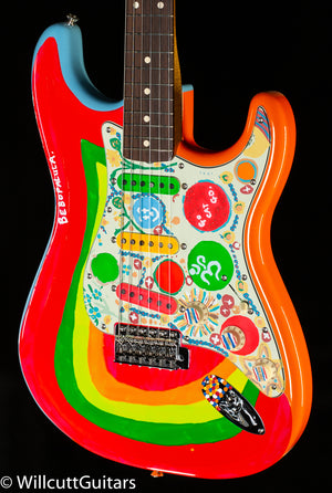 Fender George Harrison Rocky Stratocaster, Rosewood Fingerboard, Hand Painted Rocky Artwork Over Sonic Blue (418)