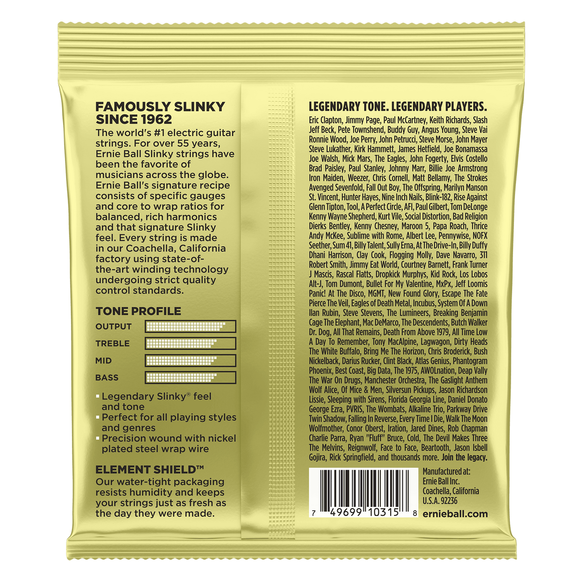 Ernie Ball Mammoth Slinky Nickel Wound Electric Guitar Strings - 12-62 Gauge