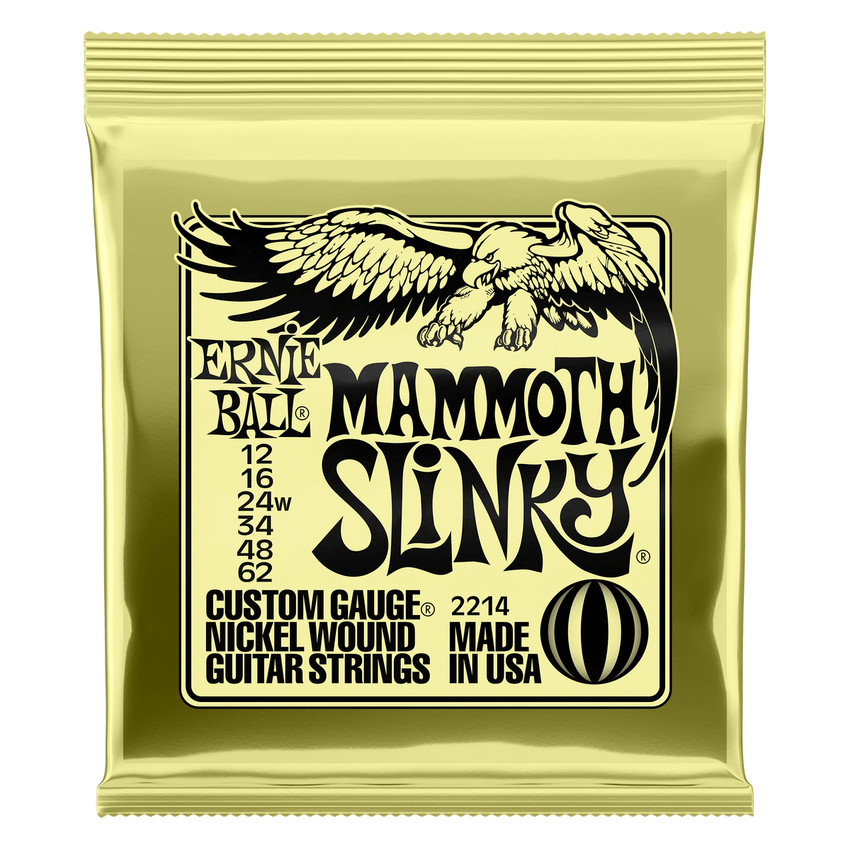 Ernie Ball Mammoth Slinky Nickel Wound Electric Guitar Strings - 12-62 Gauge
