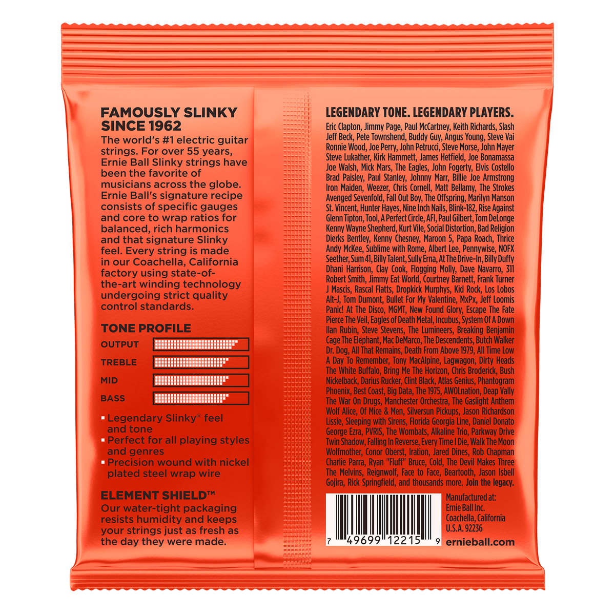 Ernie Ball Skinny Top Heavy Bottom Slinky Nickel Wound Electric Guitar Strings - 10-52 Gauge