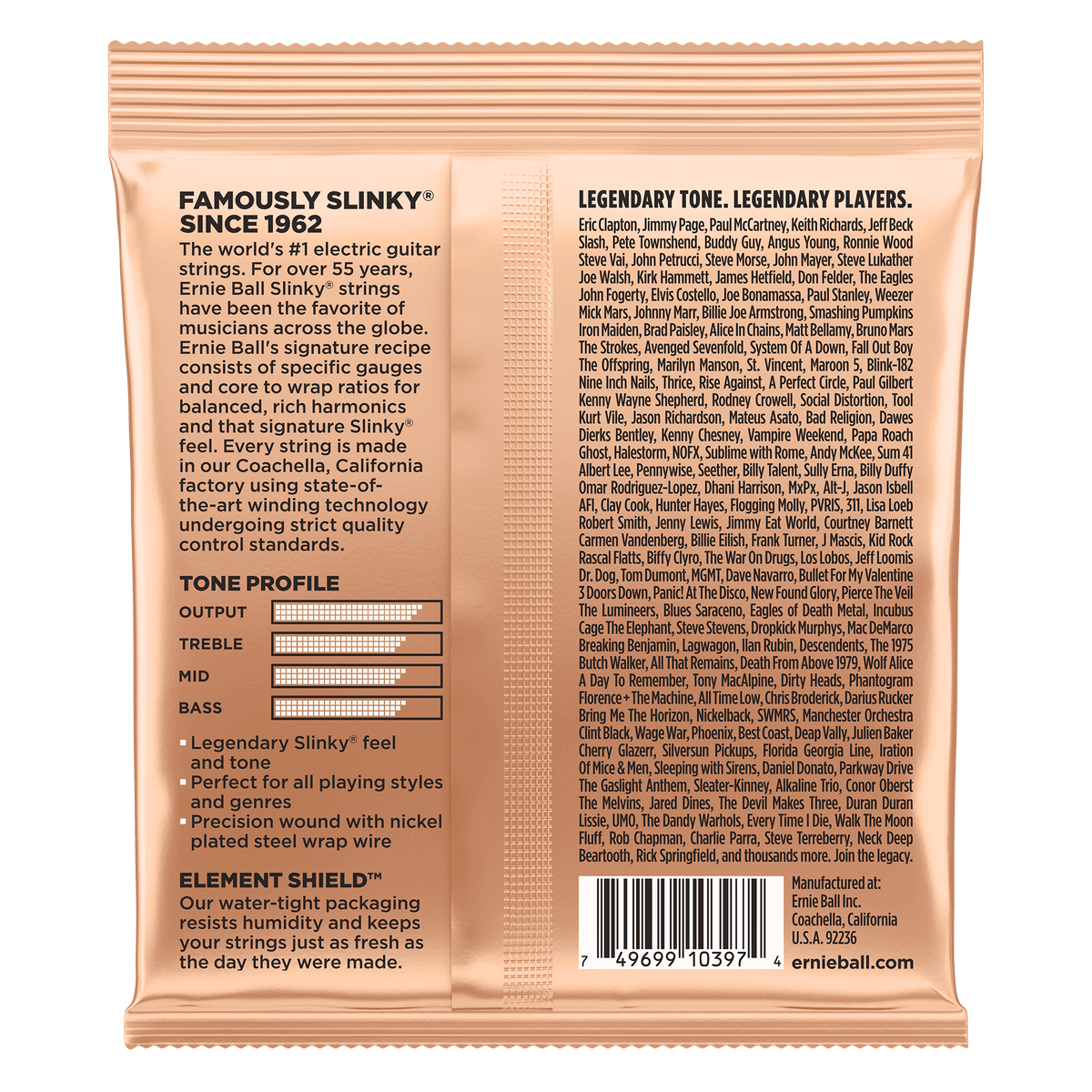 Ernie Ball Turbo Slinky Nickel Wound Electric Guitar Strings - 9.5-46 Gauge