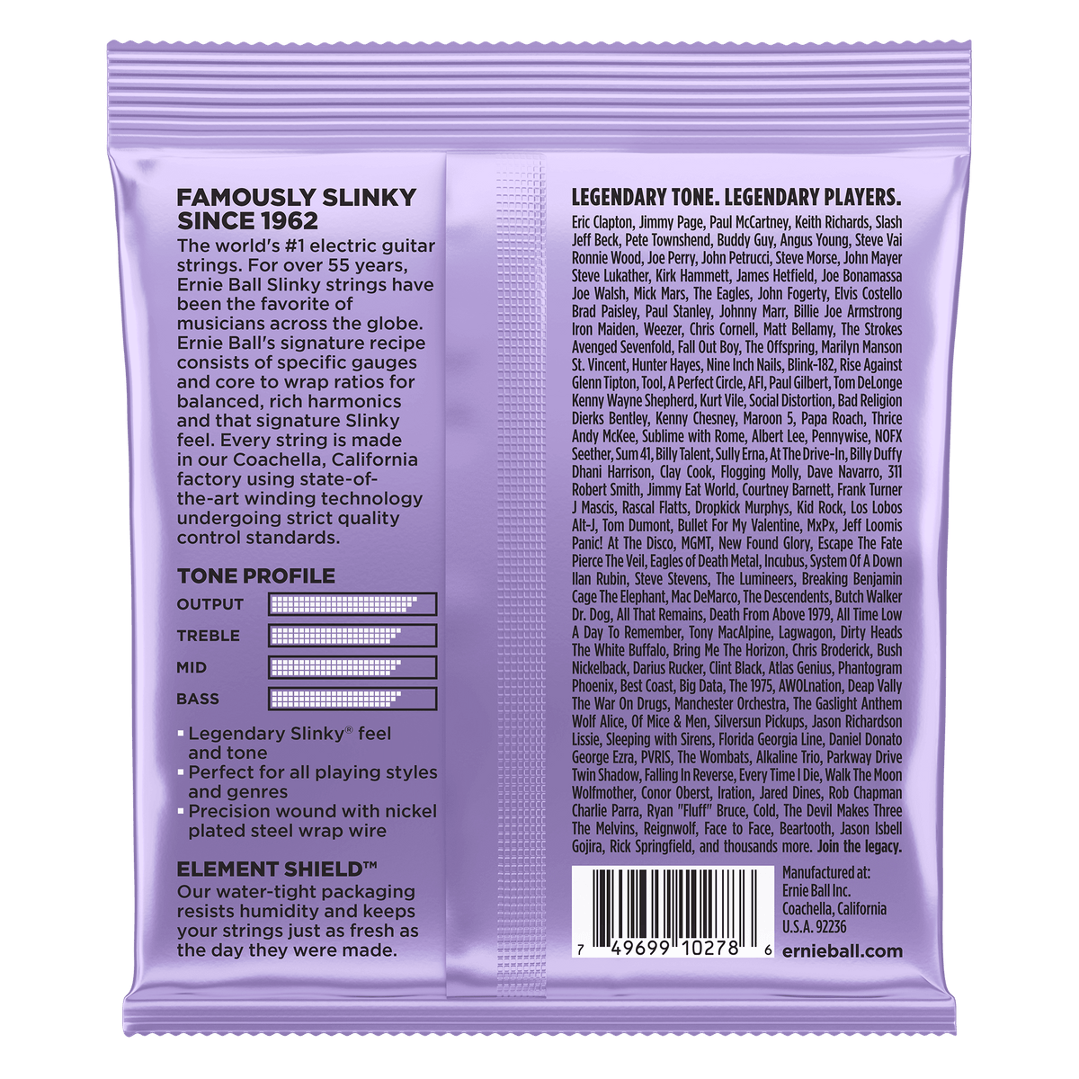 Ernie Ball Ultra Slinky Nickel Wound Electric Guitar Strings - 10-48 Gauge