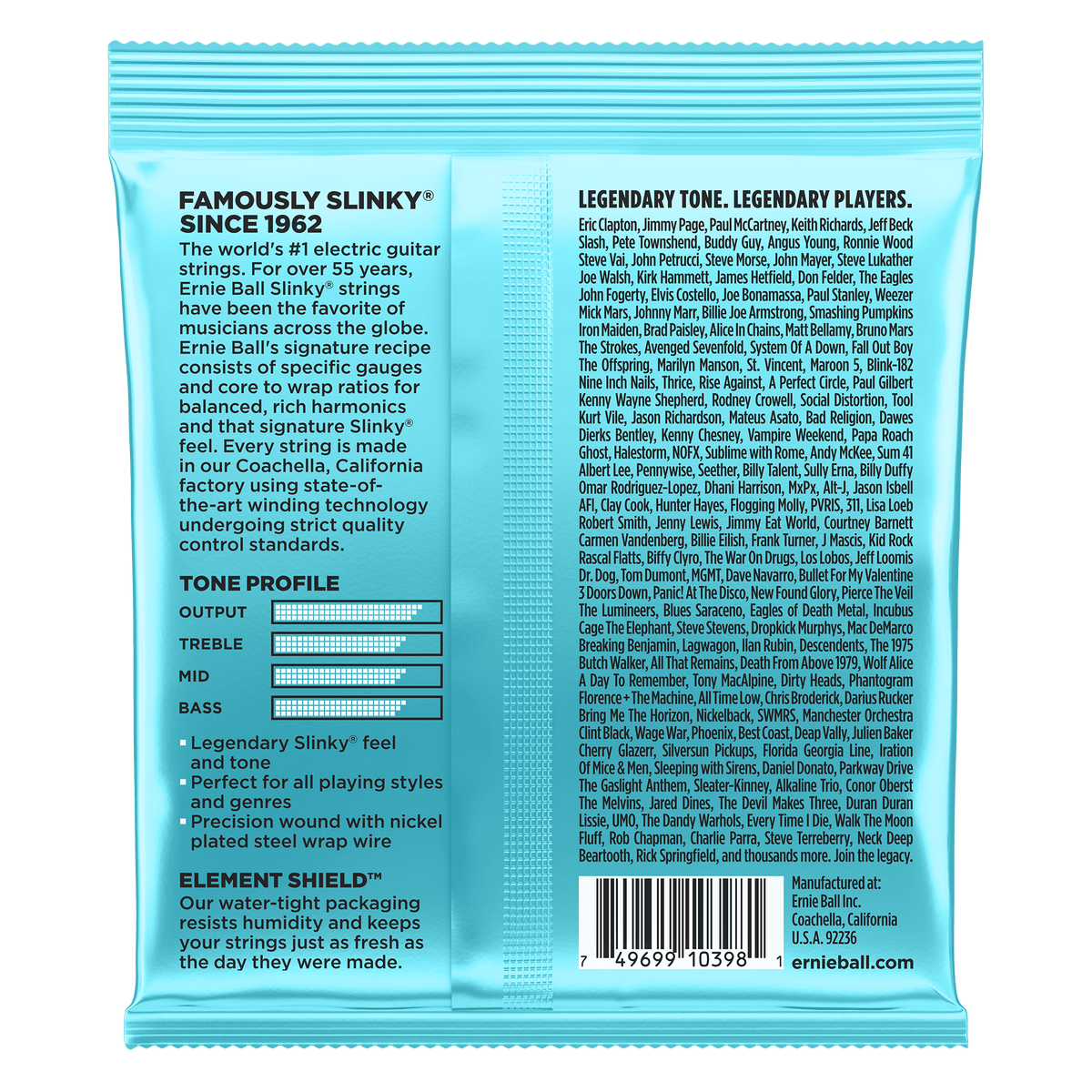 Ernie Ball Mighty Slinky Nickel Wound Electric Guitar Strings - 8.5-40 Gauge