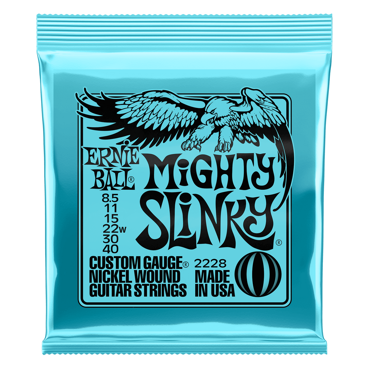 Ernie Ball Mighty Slinky Nickel Wound Electric Guitar Strings - 8.5-40 Gauge