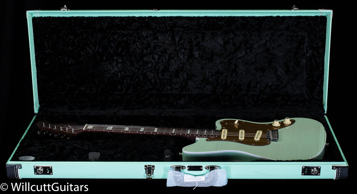Fender Parallel Universe Volume II Strat Jazz Deluxe Transparent Faded Seafoam Green