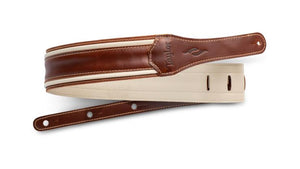 Taylor Element 2.5" Leather Guitar Strap - Brown/Cream (800 Series)