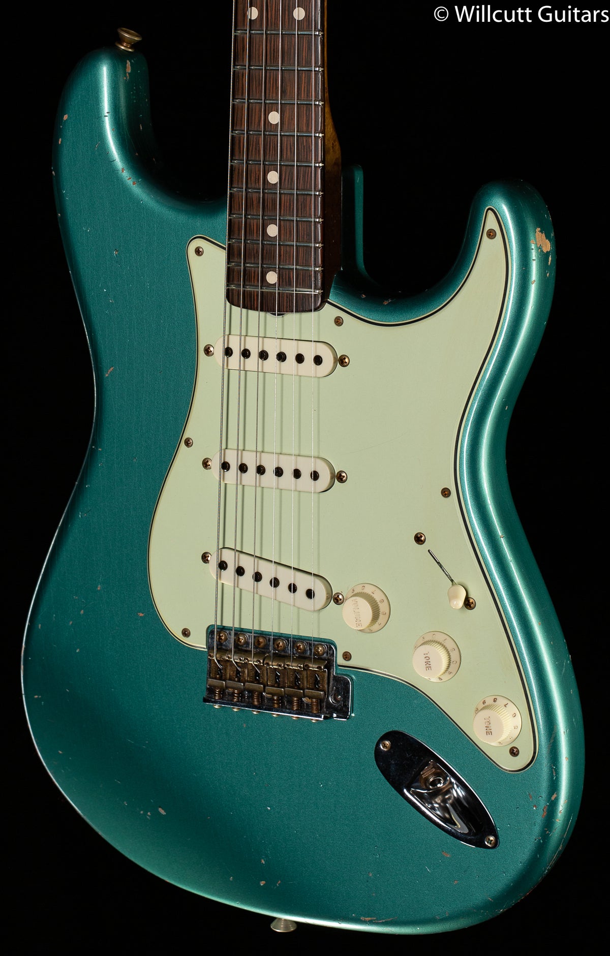 Fender Custom Shop Masterbuilt Dennis Galuszka Roasted 59 Strat Aged Surf Green Brazilian Rosewood
