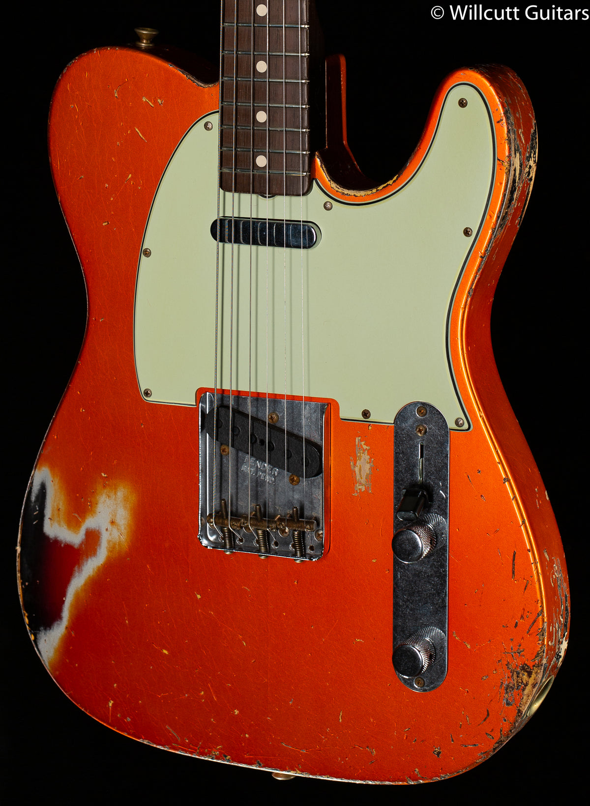 Fender Custom Shop Masterbuilt Dennis Galuszka 60s Telecaster Candy Tangerine over 3-Tone Sunburst Brazilian Rosewood