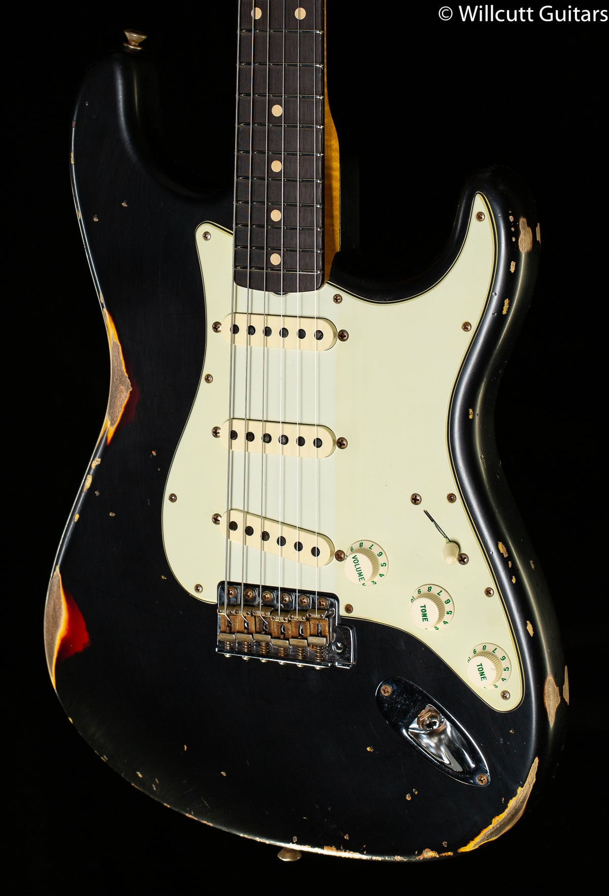 Fender Custom Shop Willcutt True &#39;62 Stratocaster Journeyman Relic Black over 3TS &#39;59 C