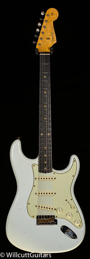Fender Custom Shop Willcutt True '62 Stratocaster Journeyman Relic Olympic White Over Sunburst '59 C