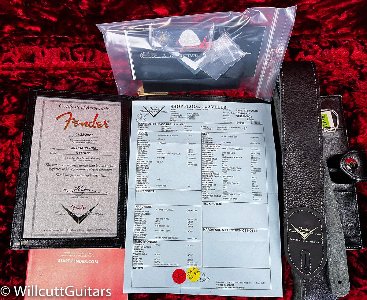 Fender Custom Shop 1959 Precision Bass Heavy Relic Fiesta Red (872)