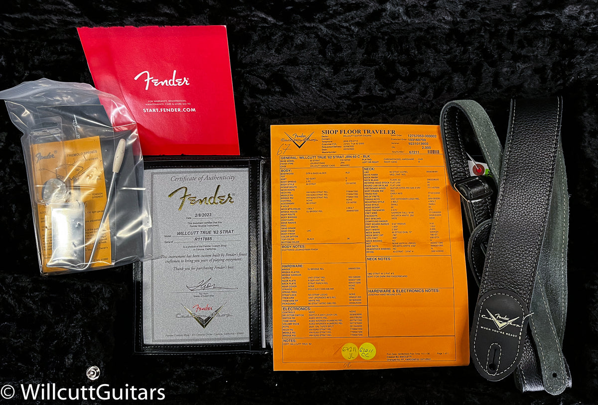 Fender Custom Shop Willcutt True '62 Stratocaster Journeyman Relic Black 60s Oval C (885)