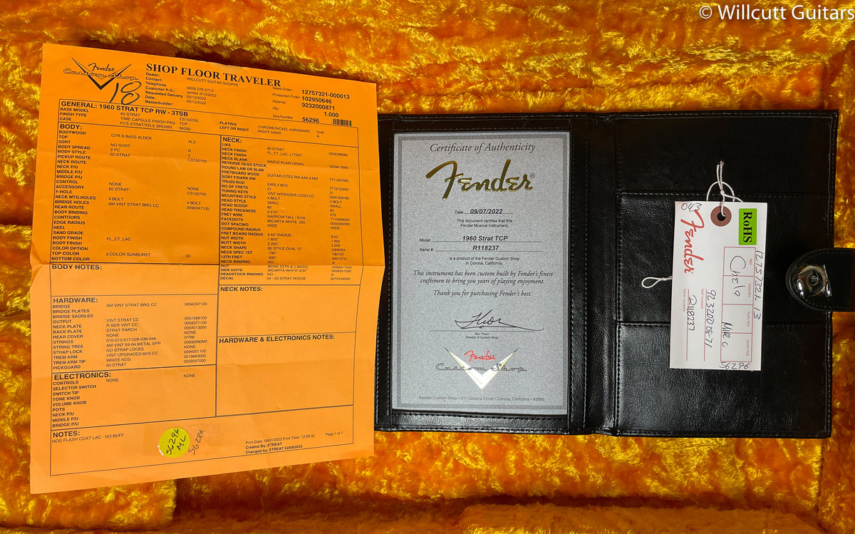 Fender Custom Shop 1960 Stratocaster Time Capsule 3-Tone Sunburst (237)